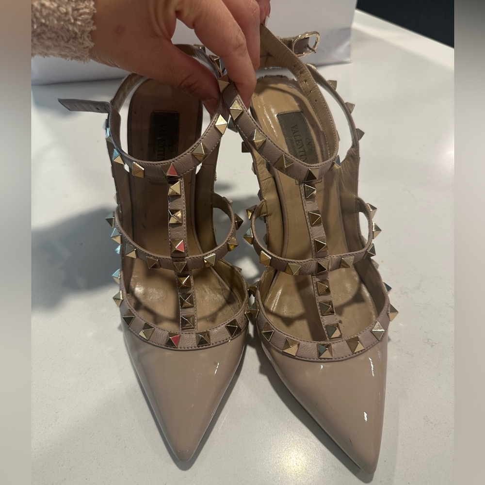 Studded Beige Heels